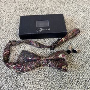 Ferrecci Vintage Paisley Bow Tie And Cufflink Set US Men's One size